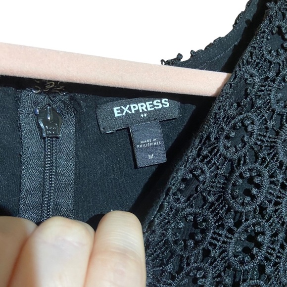 Express Crochet‎ Eyelet Black Dress Size Medium - Picture 6 of 8